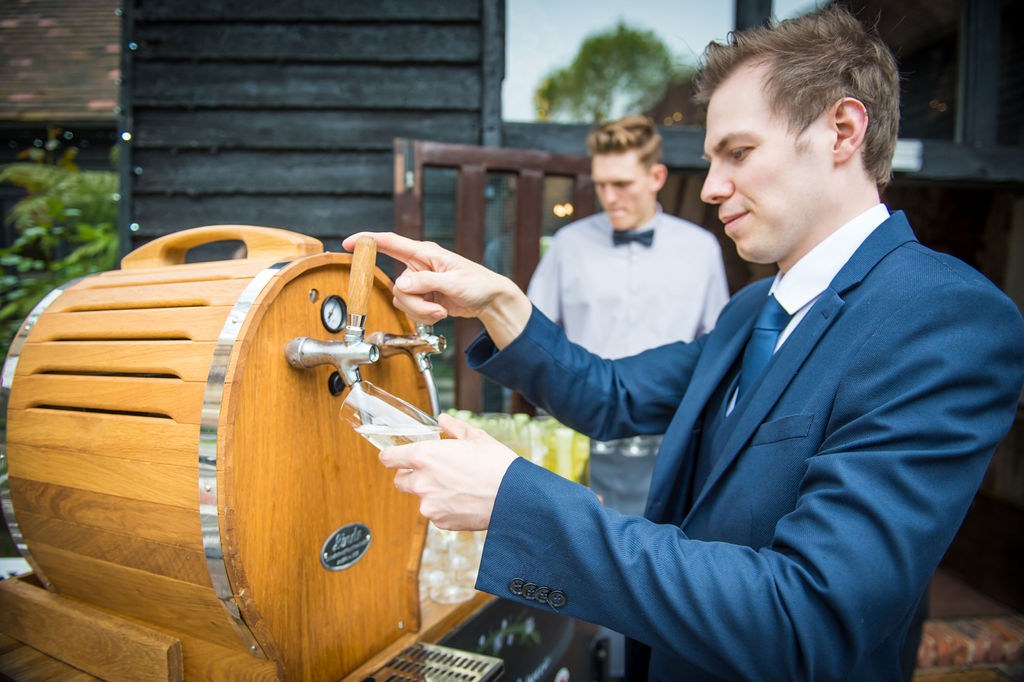 Pouring a glass from the Bubble Bike