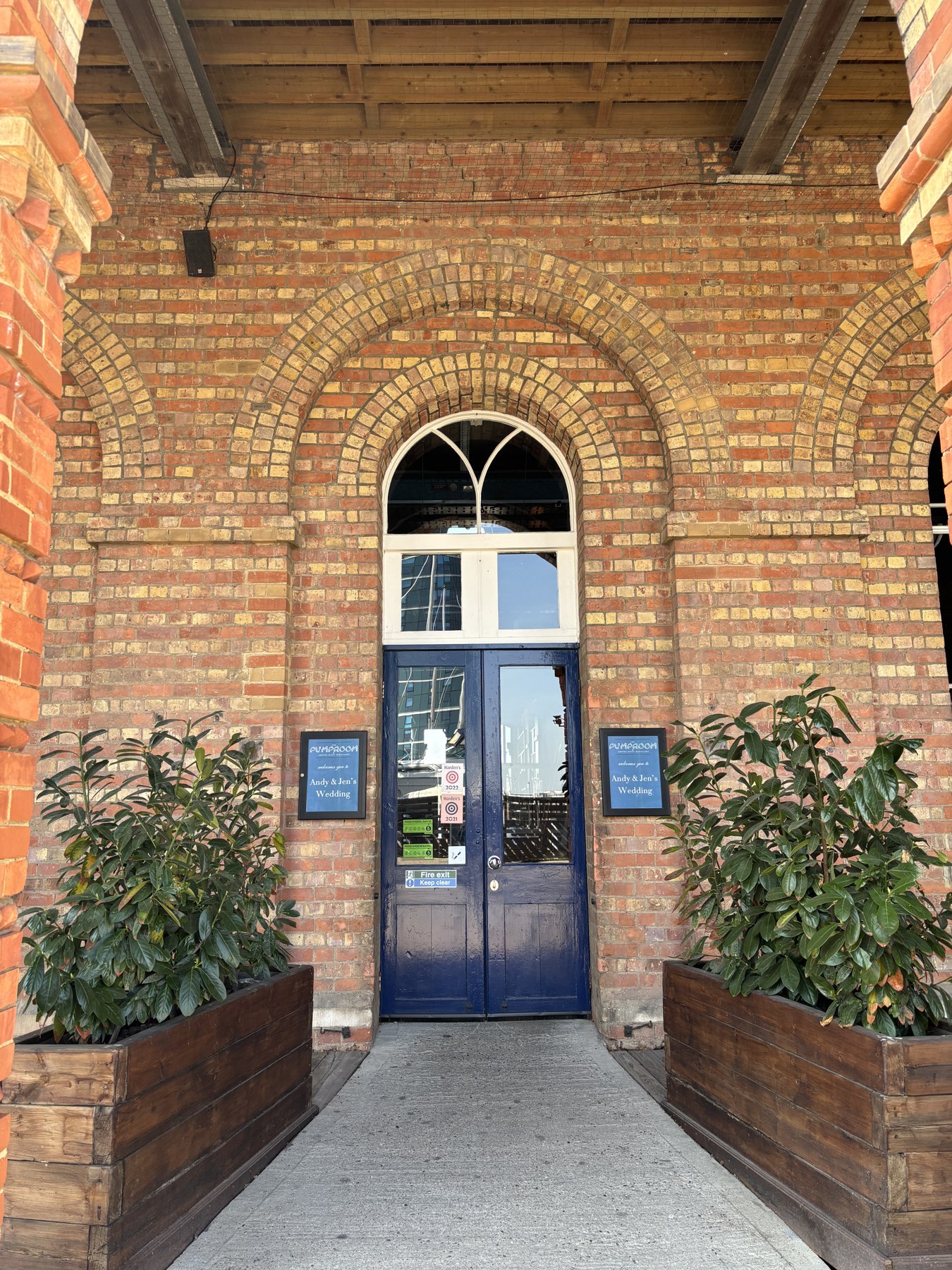 The brick entrance to the distillery at Copper Rivet Distillery