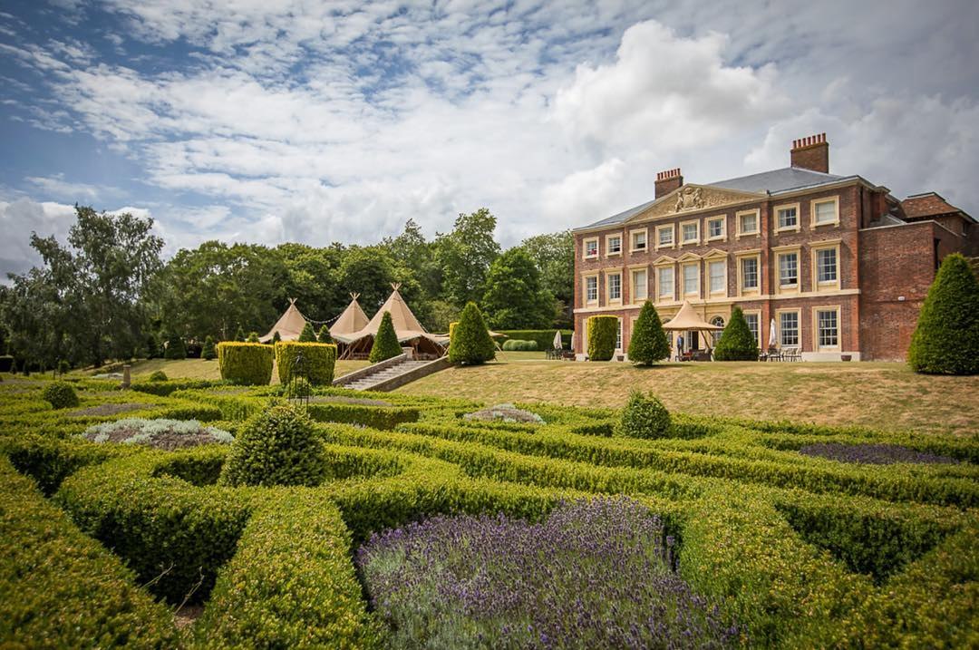The country house and formal gardens at Goodnestone Park