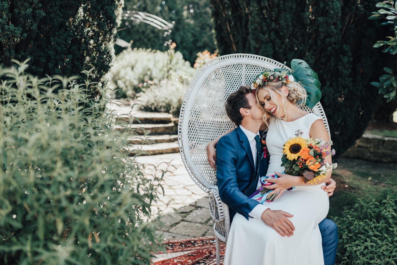 A couple enjoying the gardens at Hayne House