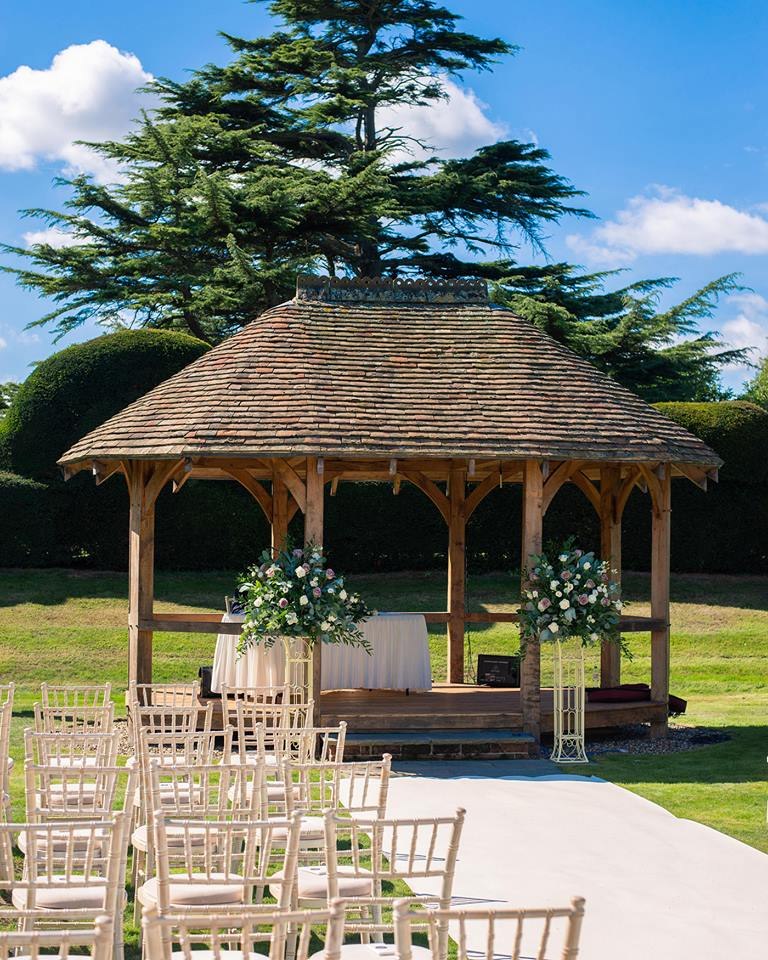 The outdoor wedding pavilion at Knowlton Court