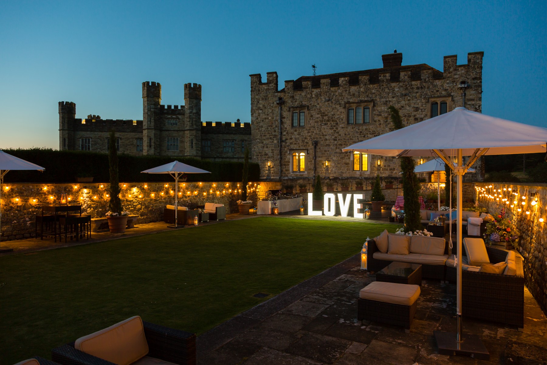 An evening reception at the Maiden’s Tower, Leeds Castle