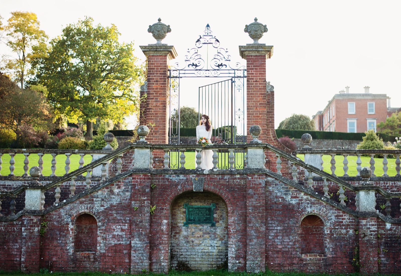 The terraced gardens and manor house at Mount Ephraim