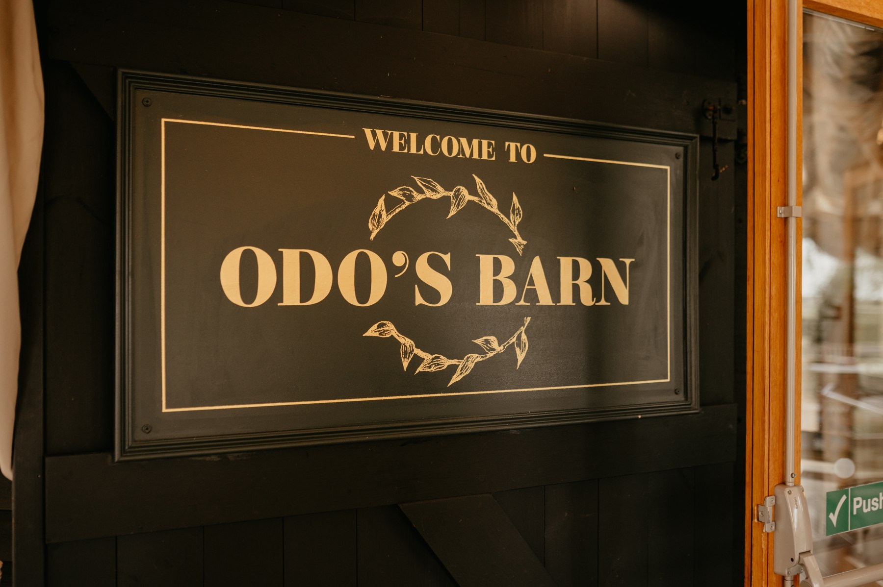 The Odo’s Barn welcome sign at Odo’s Barn