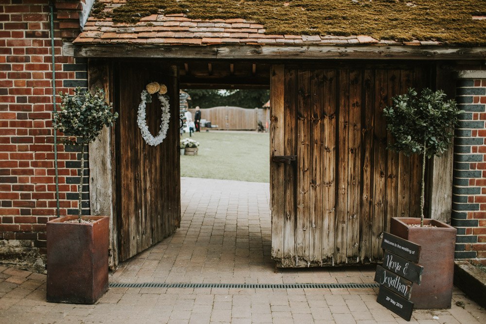 Barn doors opening onto the courtyard at The Night Yard