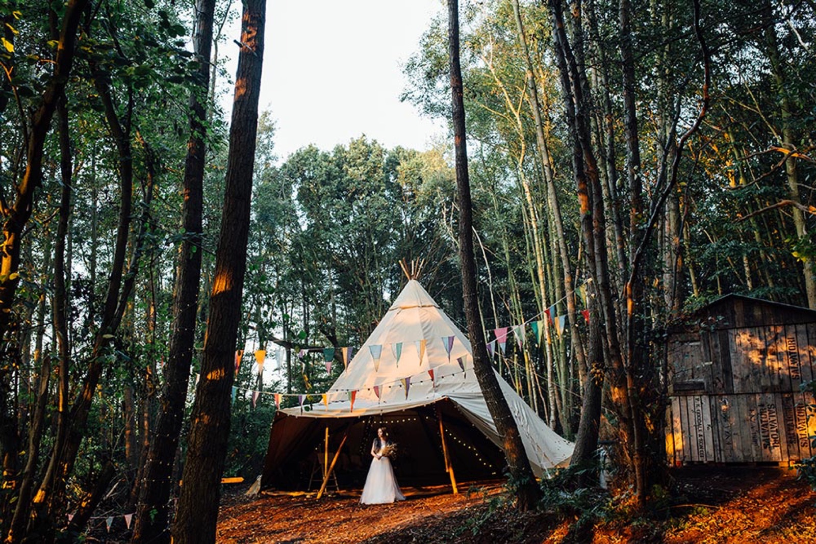 A tipi among the trees at Wilderness