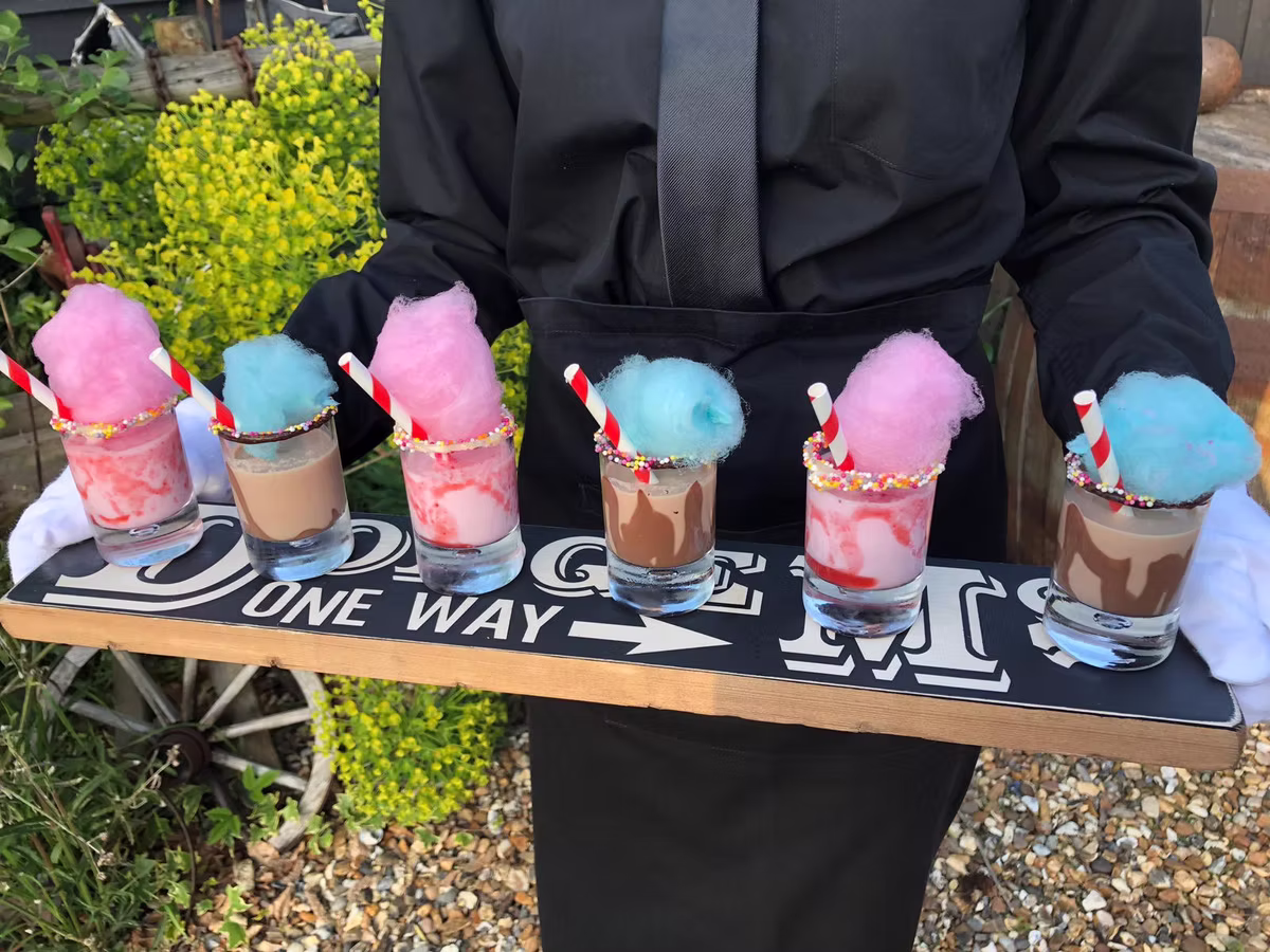 Mini Milkshakes with Candy Floss