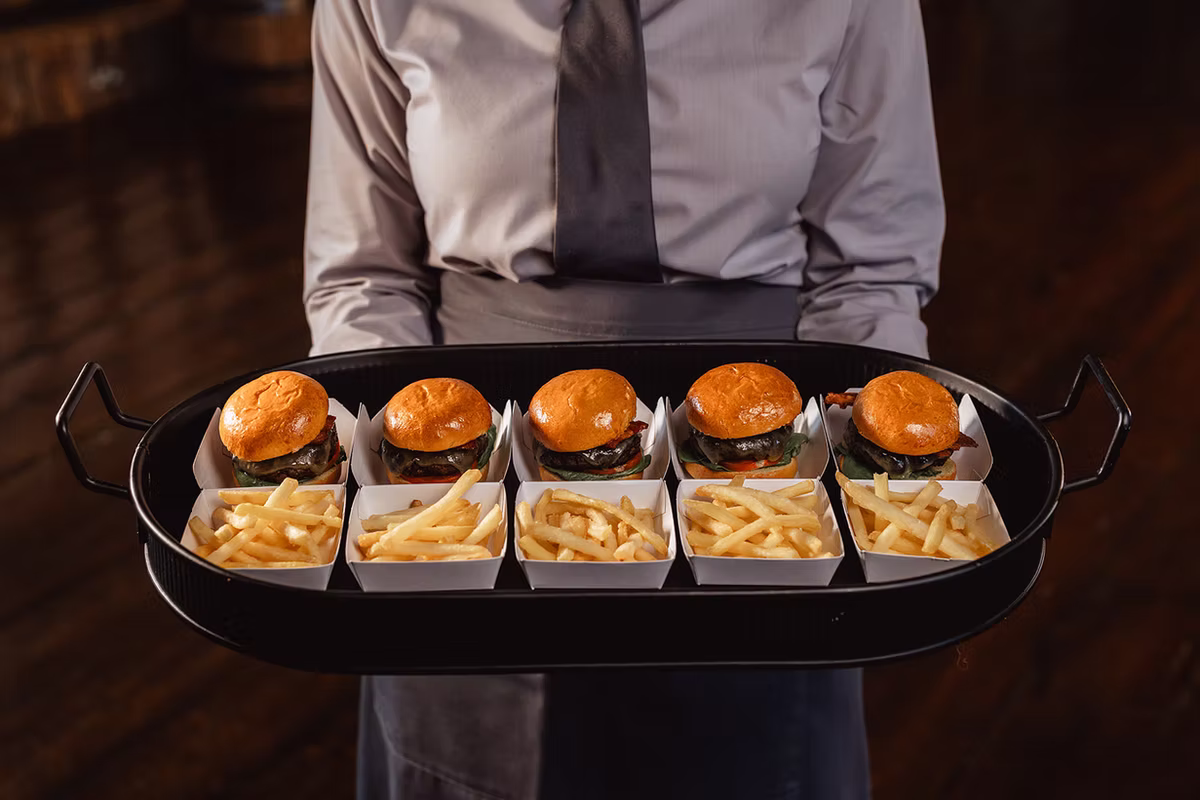Slider Burgers and French Fries
