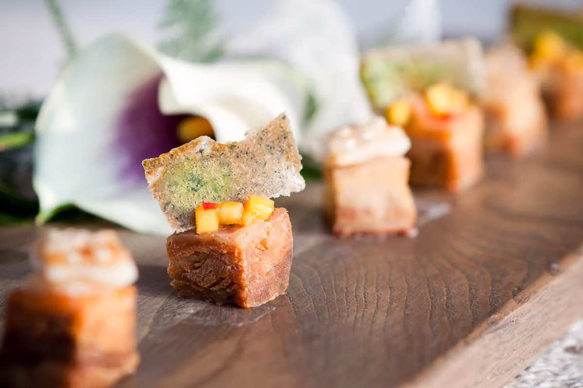 Pork Belly Canapés captured by  Lorna Elizabeth
